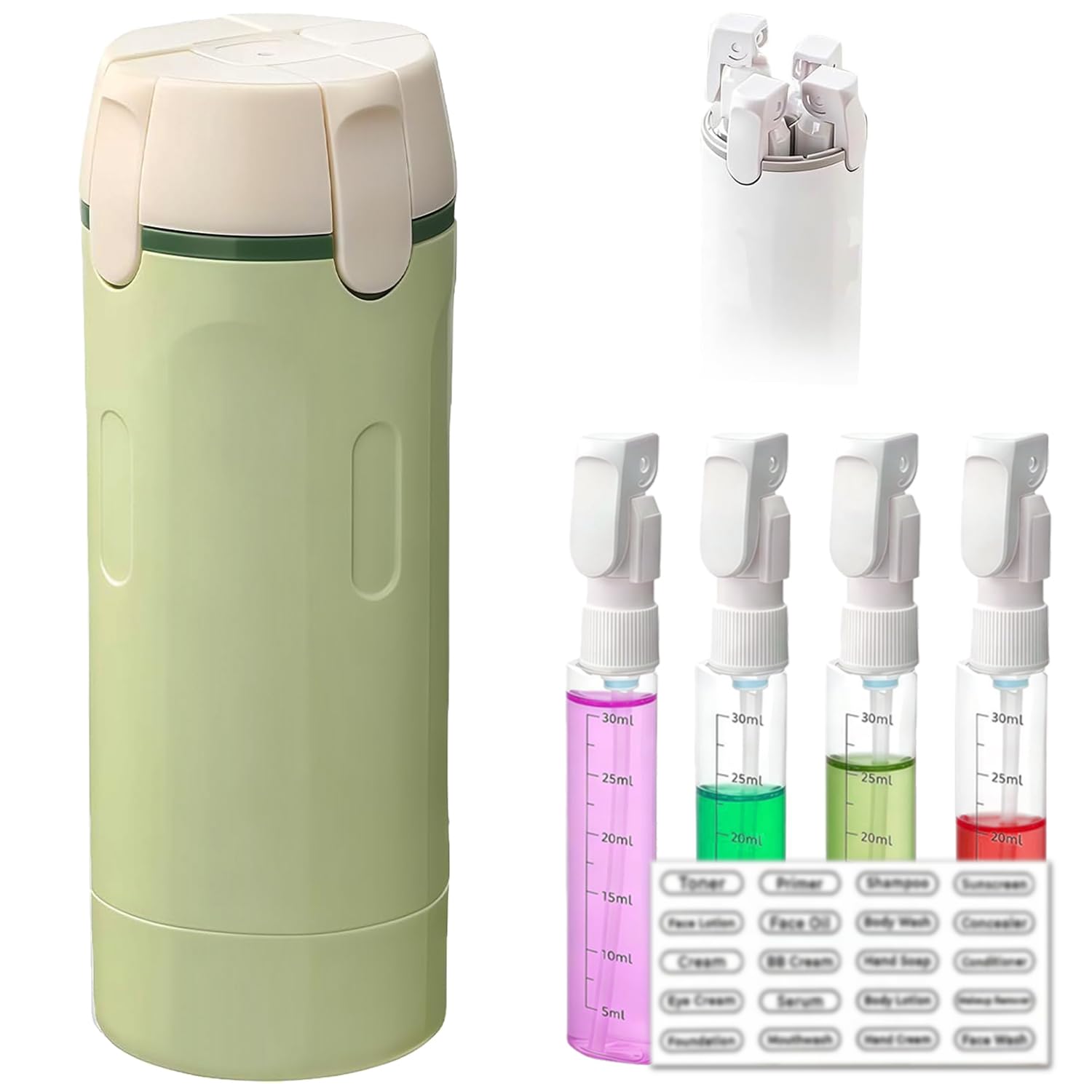 4 in 1 Travel Dispenser, 4 Pack 30ML Travel Bottles for Toiletries
