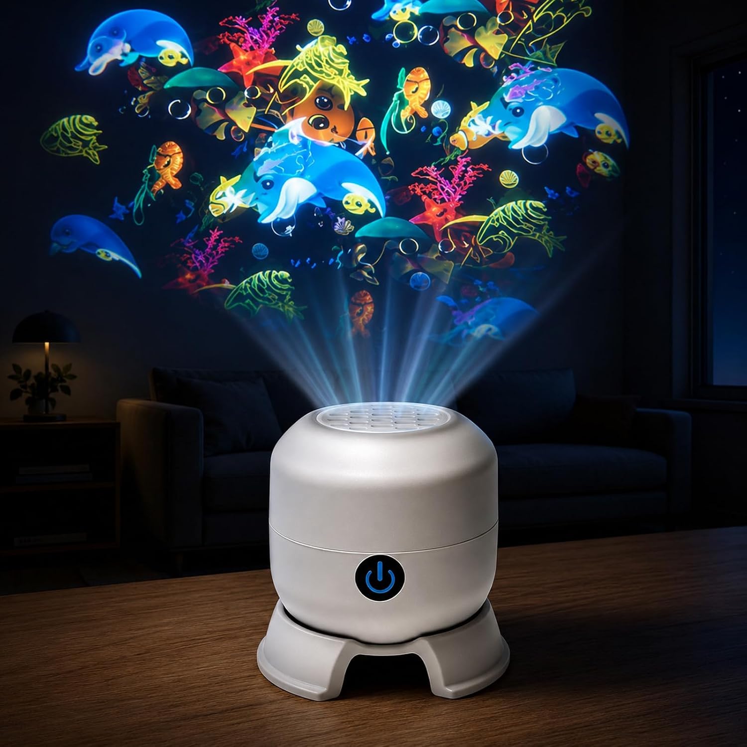 🔥 Dynamic Rotating LED Projector Light 🔥 360° Rotating Ocean Wave Night Light