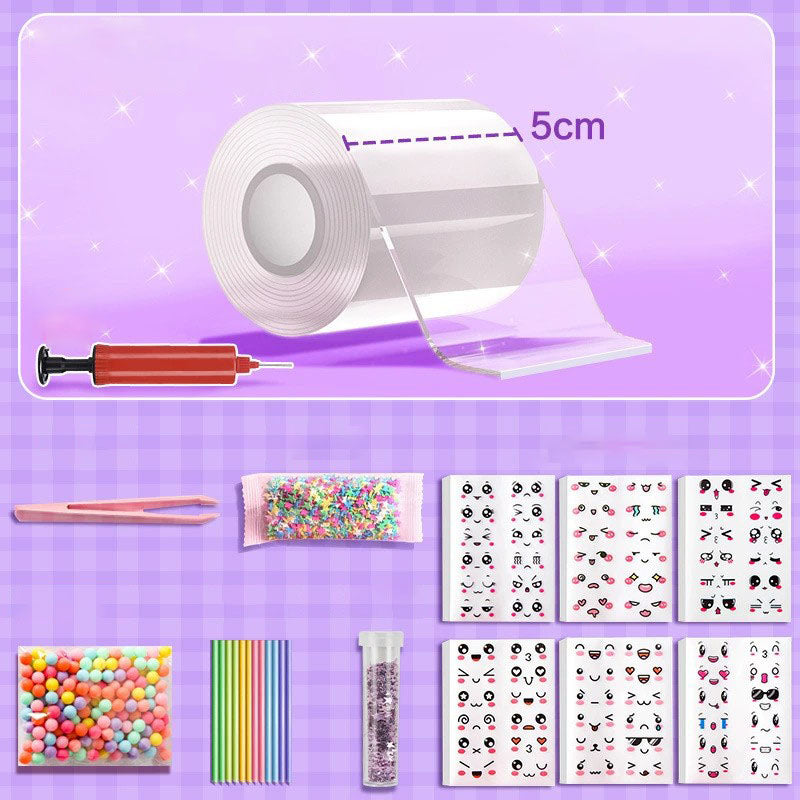 DIY Craft Creative Blow Bubbles Double Sided Tape，Clear Nano Tape,  with Sequin Removable