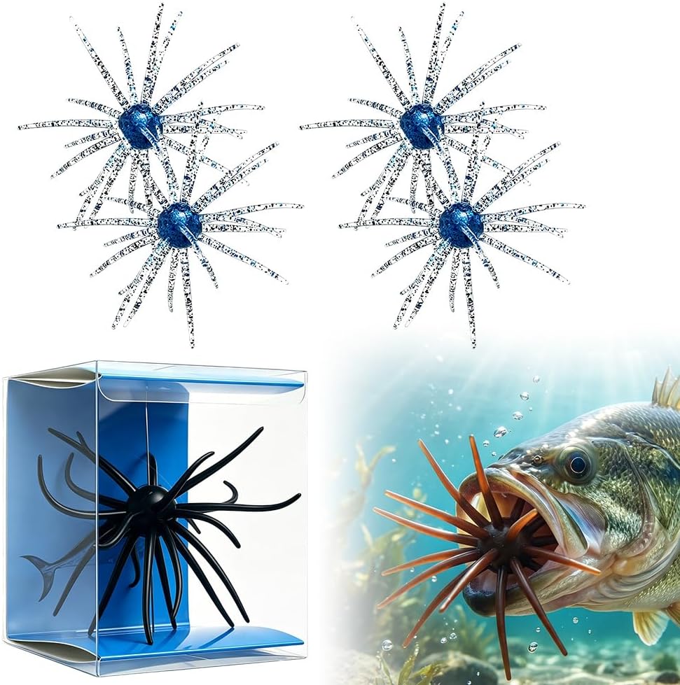 🐟 Urchin Baits for Bass Fishing 🎣 4PCS Sea Urchin Bass Bait
