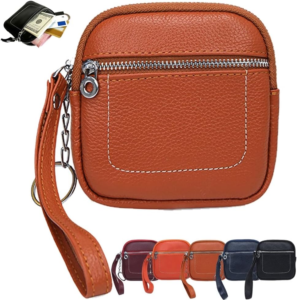 ✨ Square Leather Mini Card Wallet 👛 Coin Purse