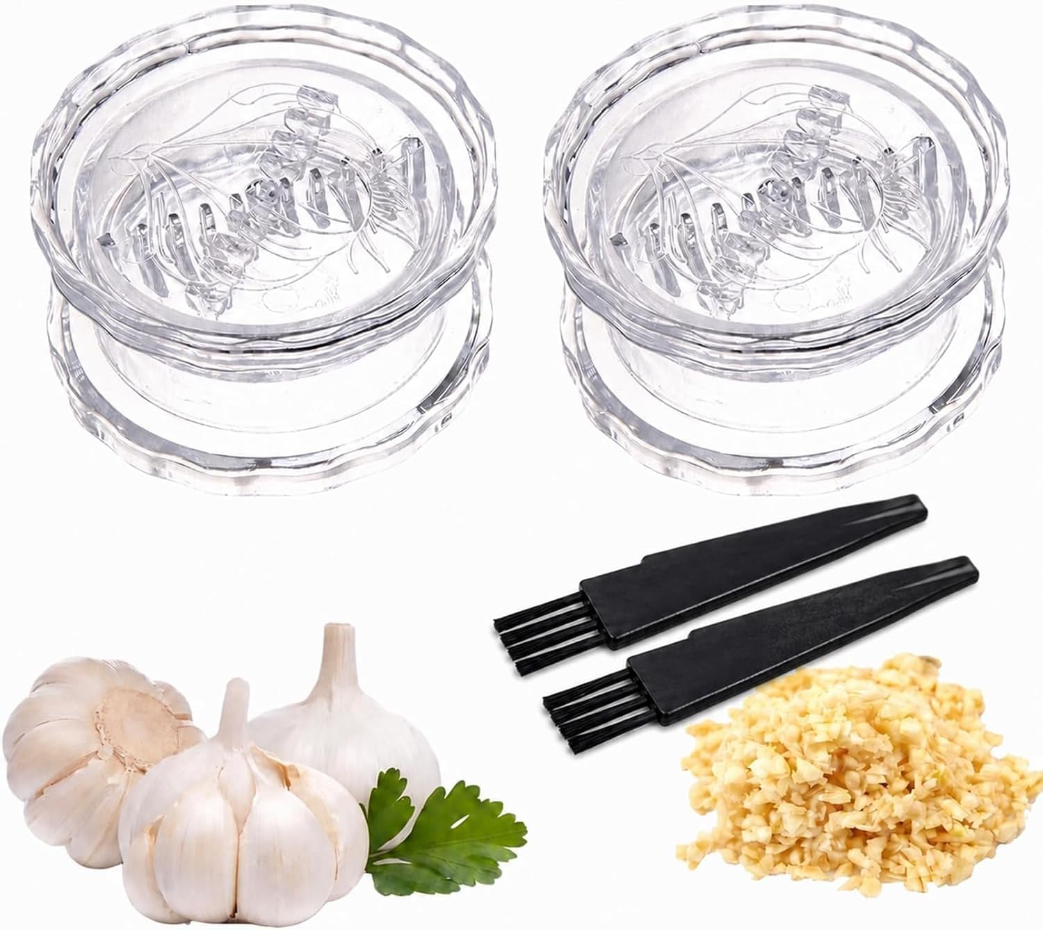 🧄 Transparent Manual Garlic Twist – ✨ Multi Functional Mincer & Grinder