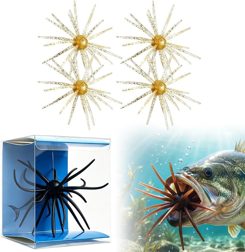 🐟 Urchin Baits for Bass Fishing 🎣 4PCS Sea Urchin Bass Bait
