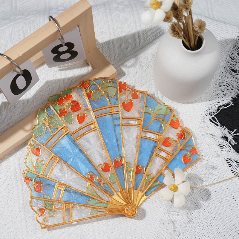 Handmade vintage openwork folding fan