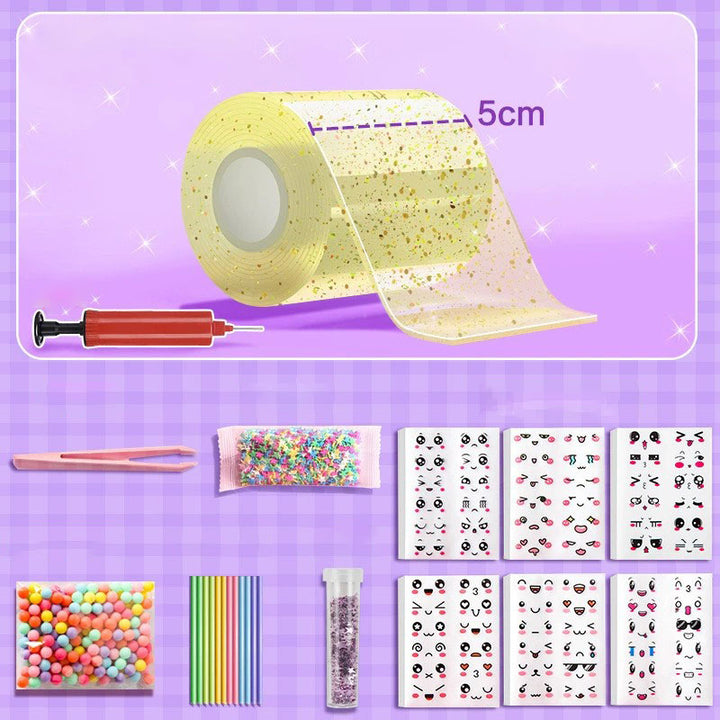 DIY Craft Creative Blow Bubbles Double Sided Tape，Clear Nano Tape,  with Sequin Removable