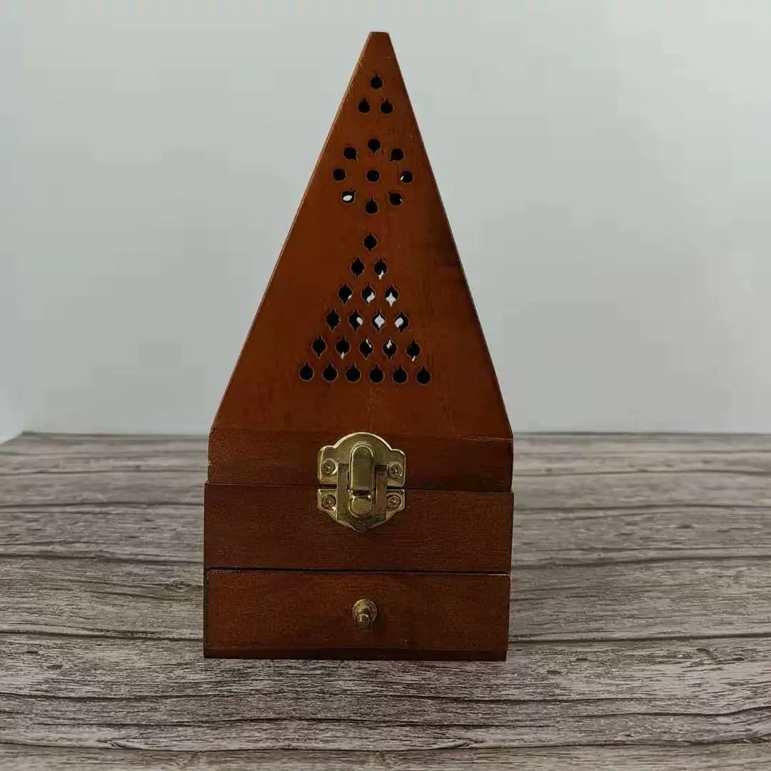 Medieval Wooden Pyramid Incense Box