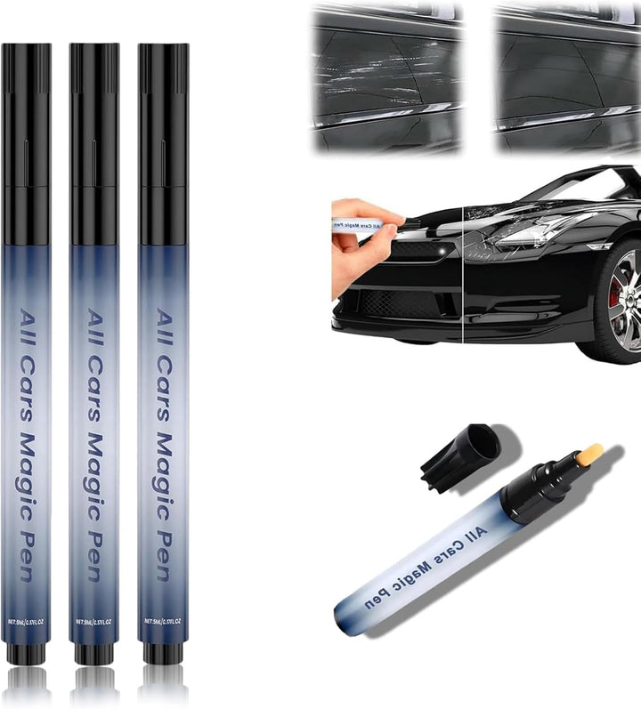 All Cars Magic Pen,Scratch Remover Pen,Black Car Paint Scratch Repair 3pcs