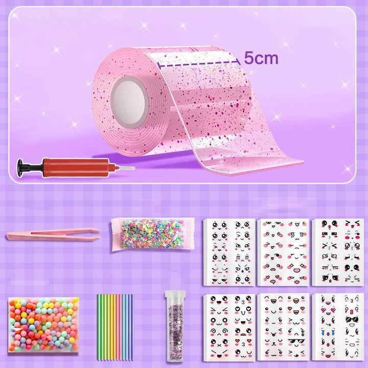 DIY Craft Creative Blow Bubbles Double Sided Tape，Clear Nano Tape,  with Sequin Removable