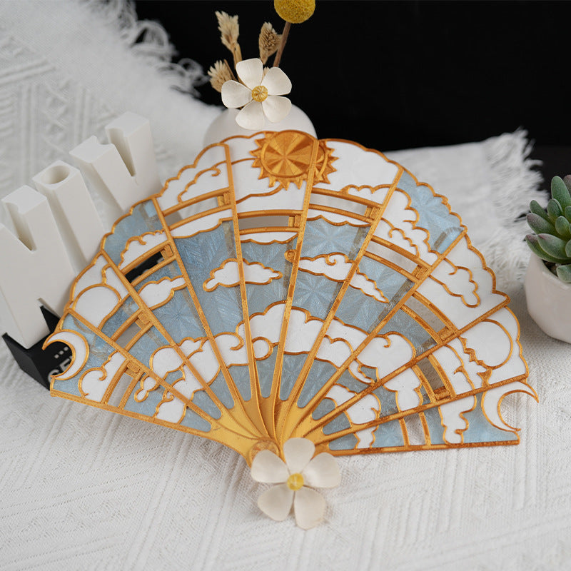 Handmade vintage openwork folding fan