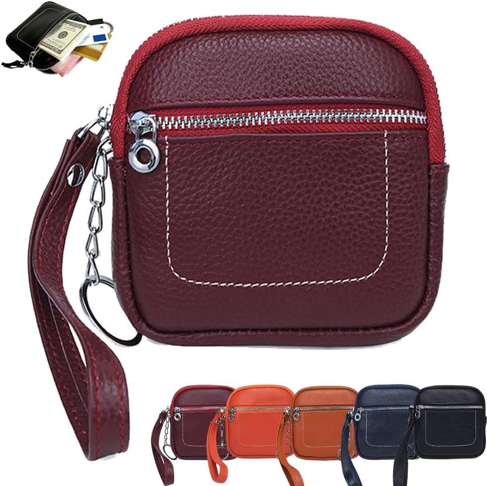 ✨ Square Leather Mini Card Wallet 👛 Coin Purse