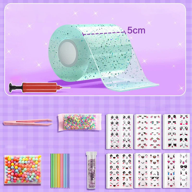 DIY Craft Creative Blow Bubbles Double Sided Tape，Clear Nano Tape,  with Sequin Removable