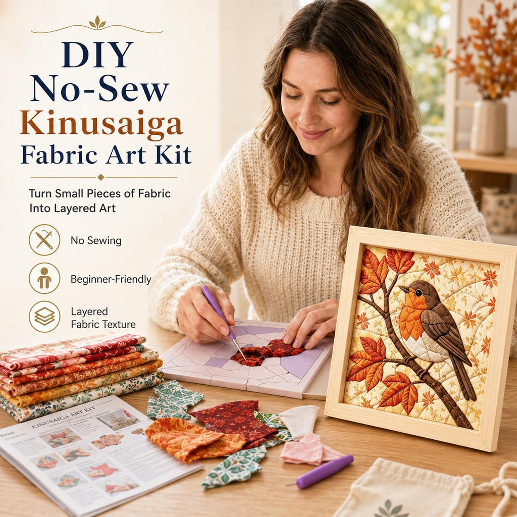 DIY Fabric Art Painting Kit No-Sew Handmade Patchwork