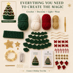 Beginner-Friendly Light-Up Christmas Tree Crochet Hat DIY Kit