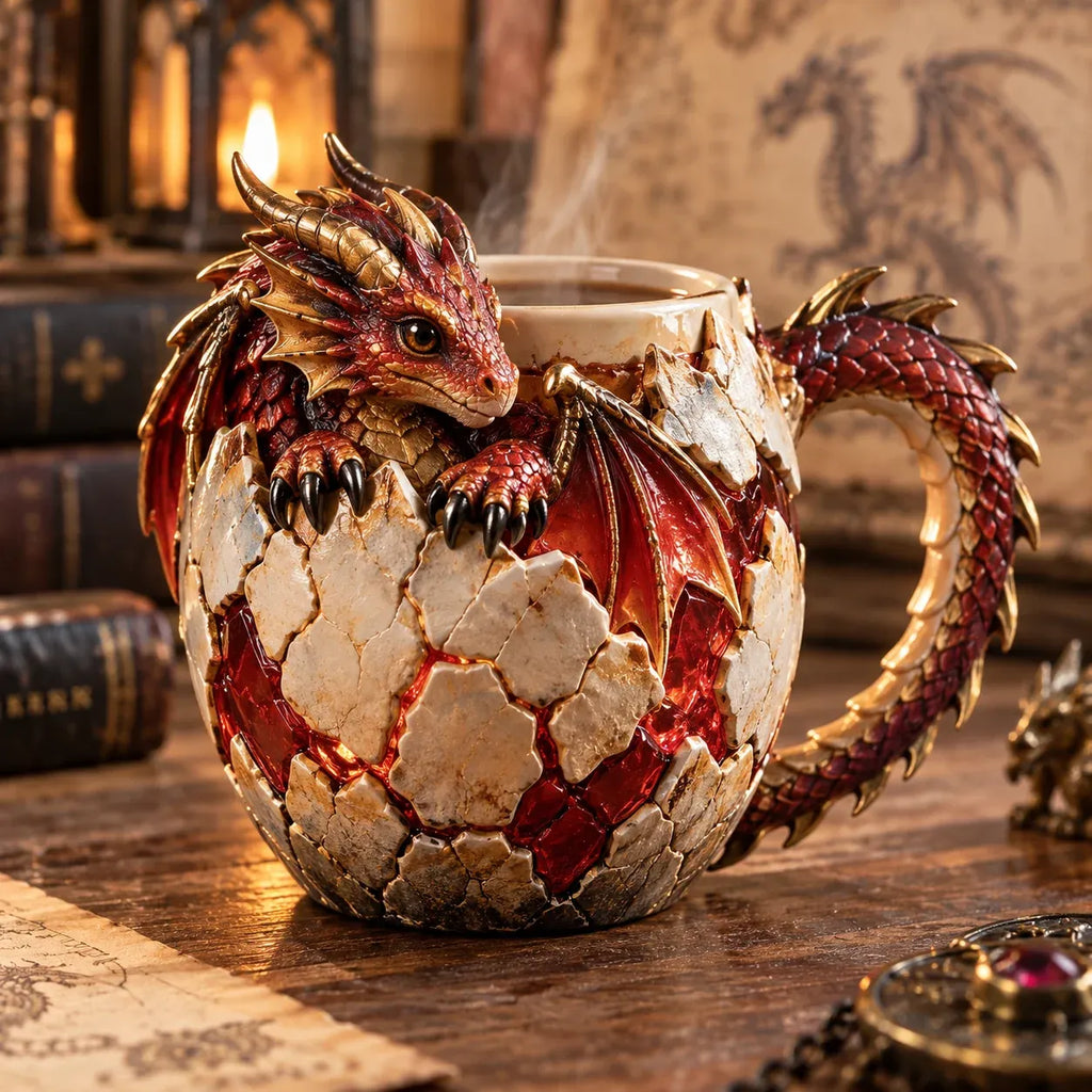 ⏳ Last Day 50% OFF – 🐉 Sculpted Dragon Mug Collection | 6 Fantasy Realm Designs with Raised 3D Dragon Details ☕