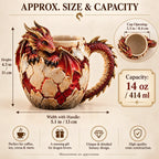 ⏳ Last Day 50% OFF – 🐉 Sculpted Dragon Mug Collection | 6 Fantasy Realm Designs with Raised 3D Dragon Details ☕