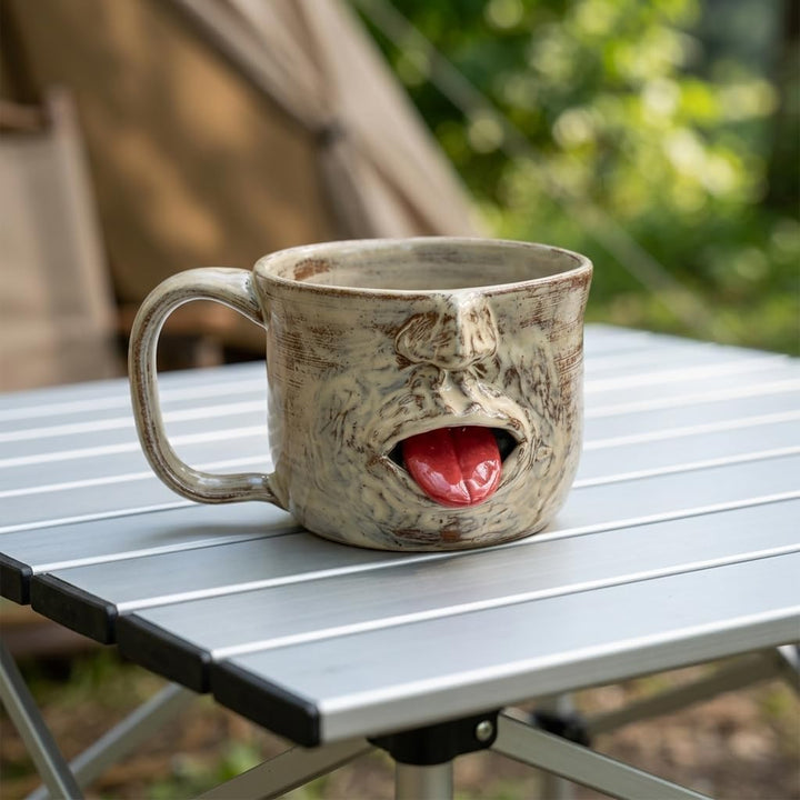 Handmade Face Shaped Ceramic Mug
