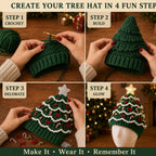 Beginner-Friendly Light-Up Christmas Tree Crochet Hat DIY Kit