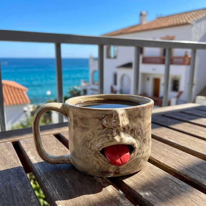 Handmade Face Shaped Ceramic Mug