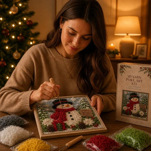 Pre-Punched 3D Christmas Yarn Art Kit