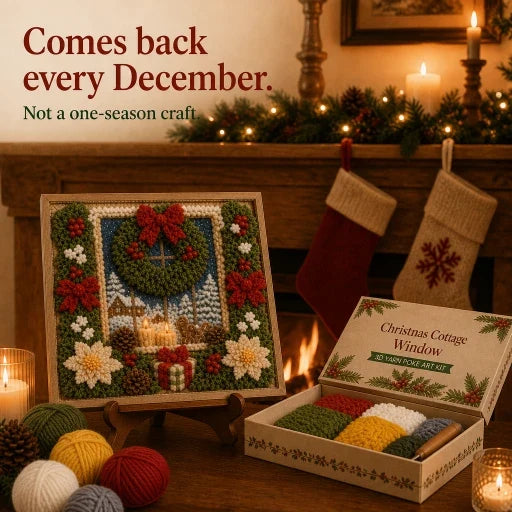 Pre-Punched 3D Christmas Yarn Art Kit
