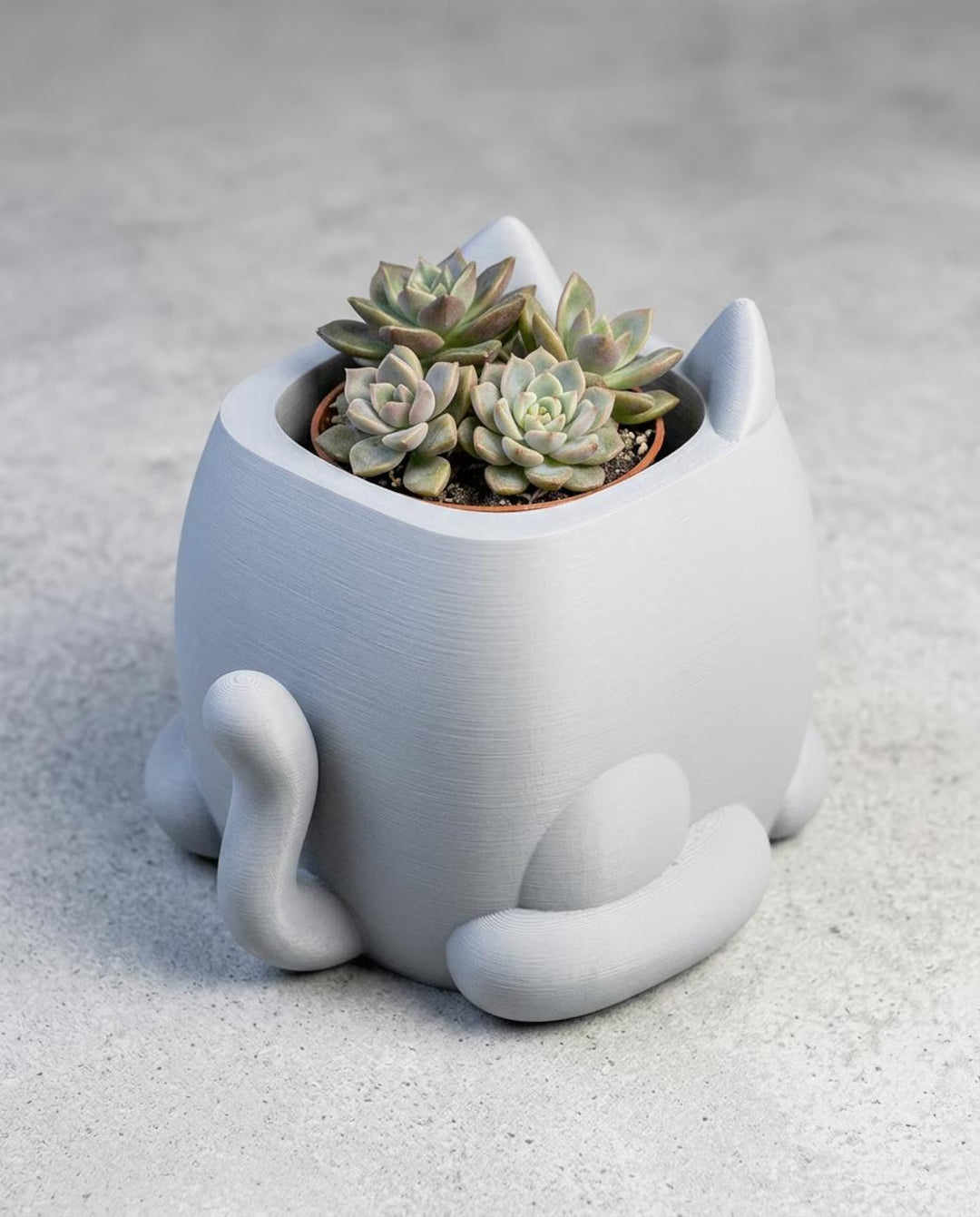Grumpy Cat Plant Pot | 3D Printed weight Sensing Planter — Eyes Change When You Water It | Funny Cat Gift for Plants Lover