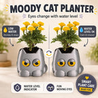 Grumpy Cat Plant Pot | 3D Printed weight Sensing Planter — Eyes Change When You Water It | Funny Cat Gift for Plants Lover