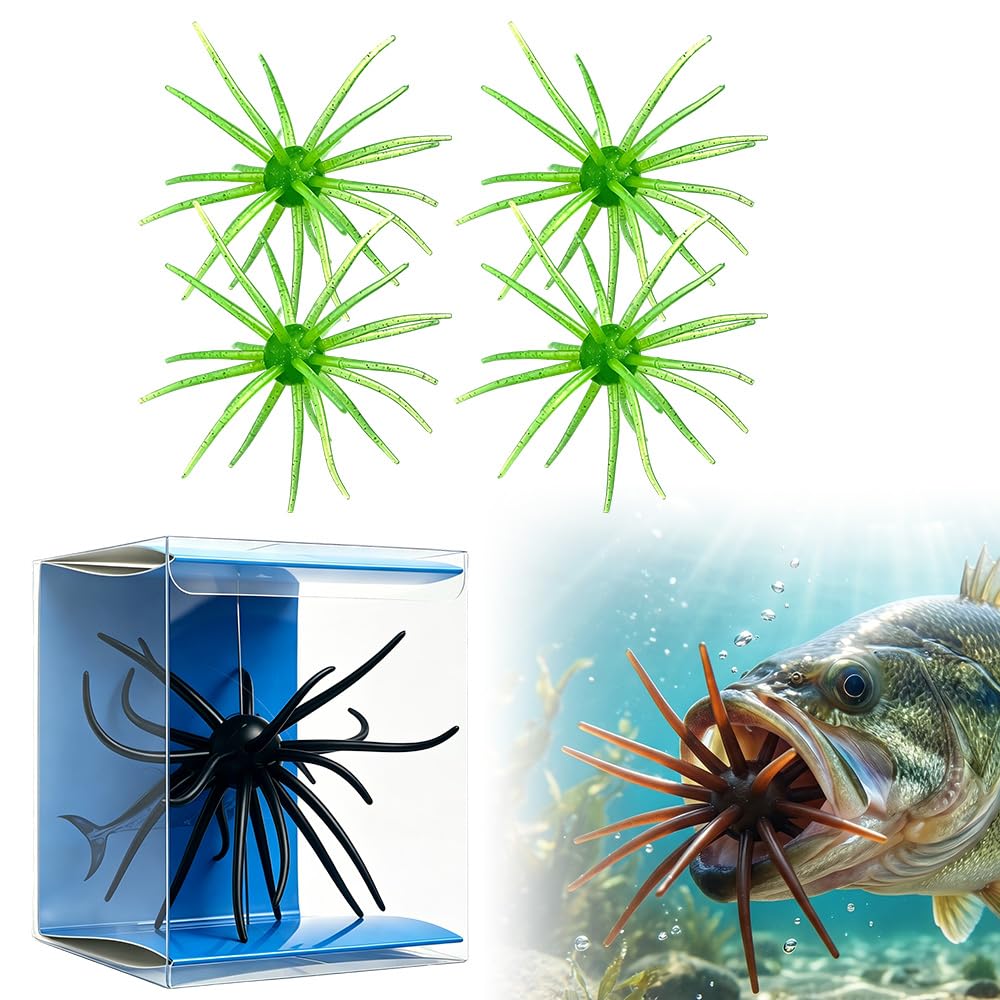 🐟 Urchin Baits for Bass Fishing 🎣 4PCS Sea Urchin Bass Bait