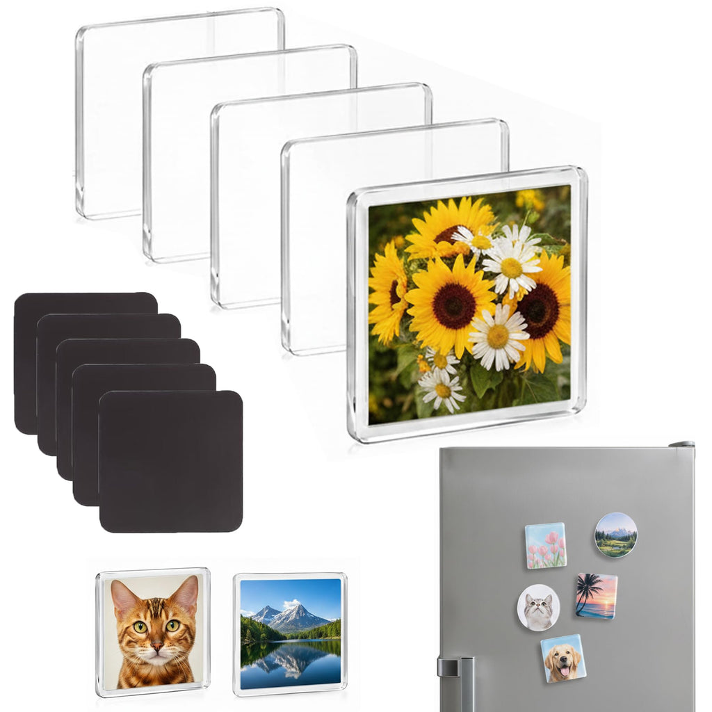 DIY Acrylic Fridge Magnet Kit with Adhesive Backing(5*5cm*5mm)
