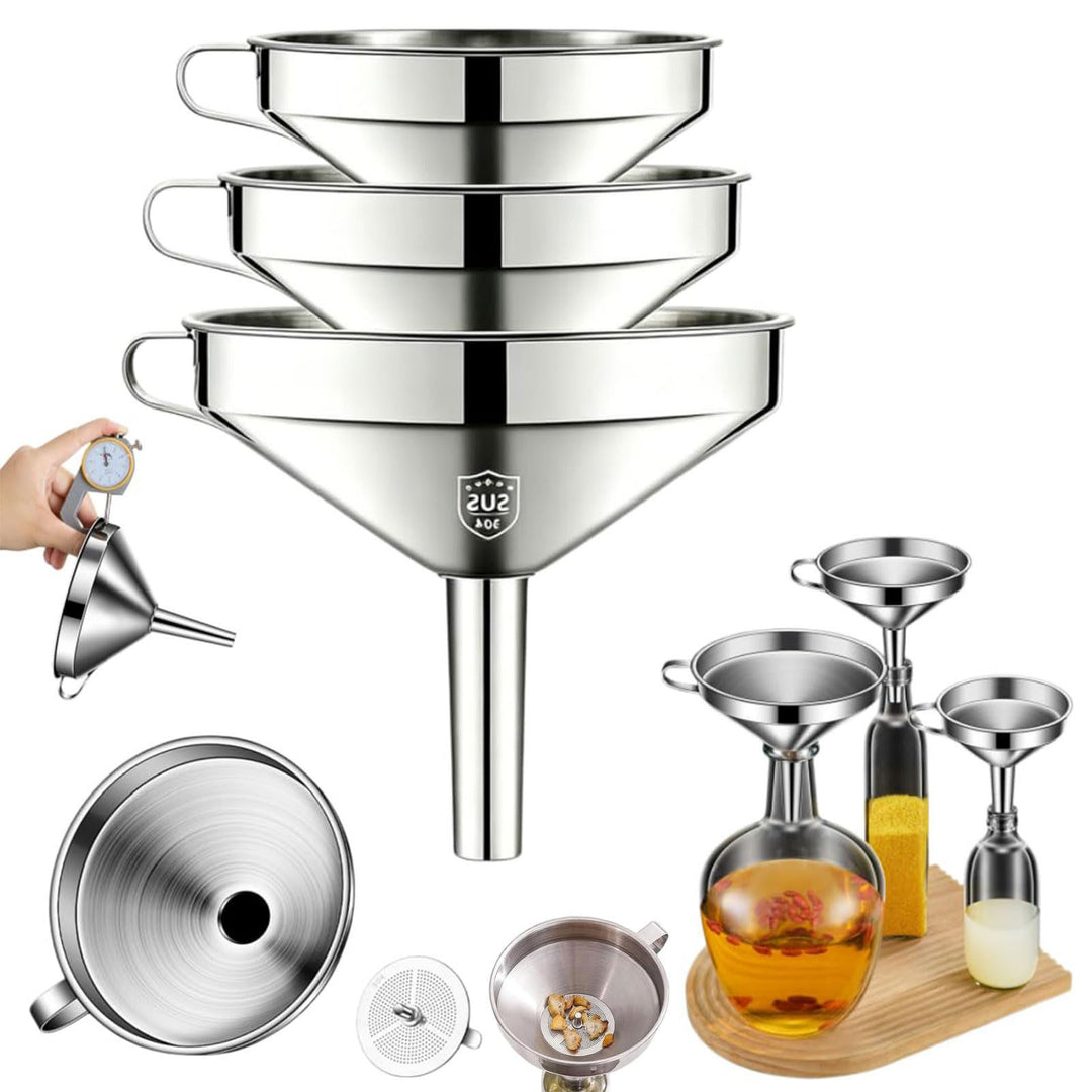 ✨ 304 Stainless Steel Funnel with Filter Mesh