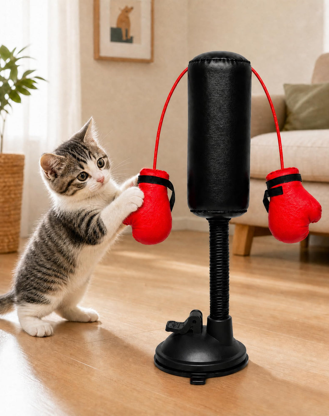 🔥 Paw Punch Cat Toy 🔥 Cat Punching Bag with Boxing Gloves
