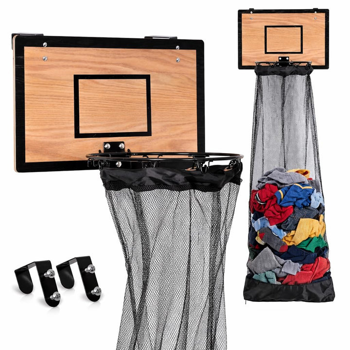 ✨ ✨ Wooden Basketball Hamper 🔥 – 🏀 Basketball Hoop Laundry Basket Over The Door 🔥