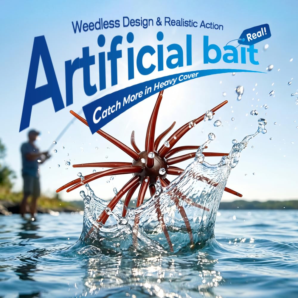 🐟 Urchin Baits for Bass Fishing 🎣 4PCS Sea Urchin Bass Bait