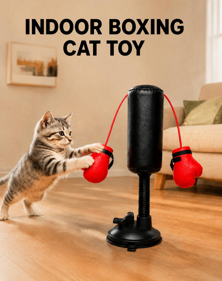 🔥 Paw Punch Cat Toy 🔥 Cat Punching Bag with Boxing Gloves