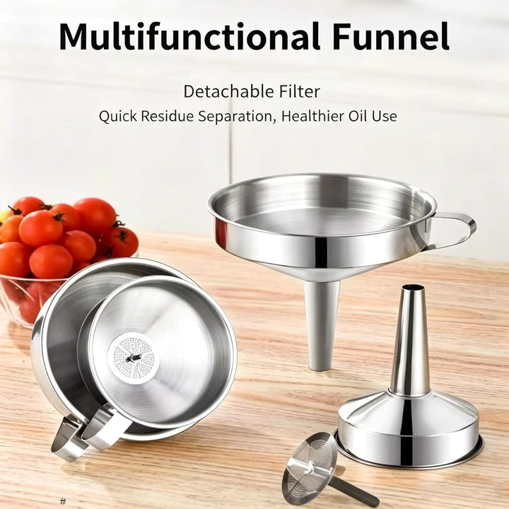 ✨ 304 Stainless Steel Funnel with Filter Mesh