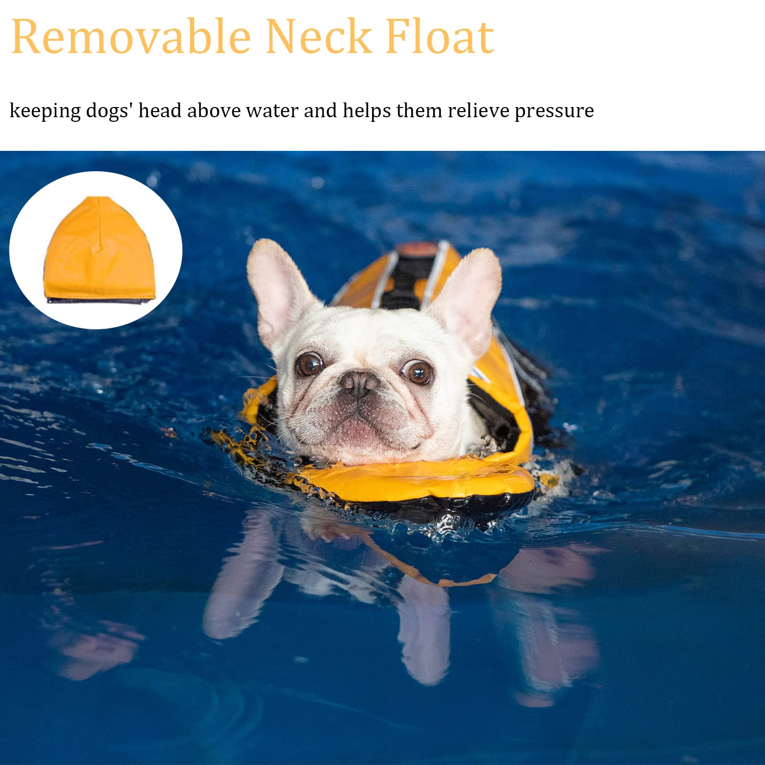 🐶 🐶 Dog Life Jacket ❤️ Reflective Dog Life Vest with Removable Neck Float & High Buoyancy for Swimming and Boating 🔥 🔥