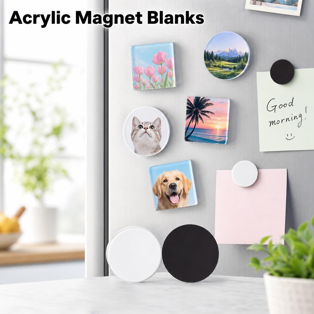 DIY Acrylic Fridge Magnet Kit with Adhesive Backing(5*5cm*5mm)