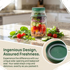 Salad Jar with Side Opening Leakproof Mason Jar Salad Container
