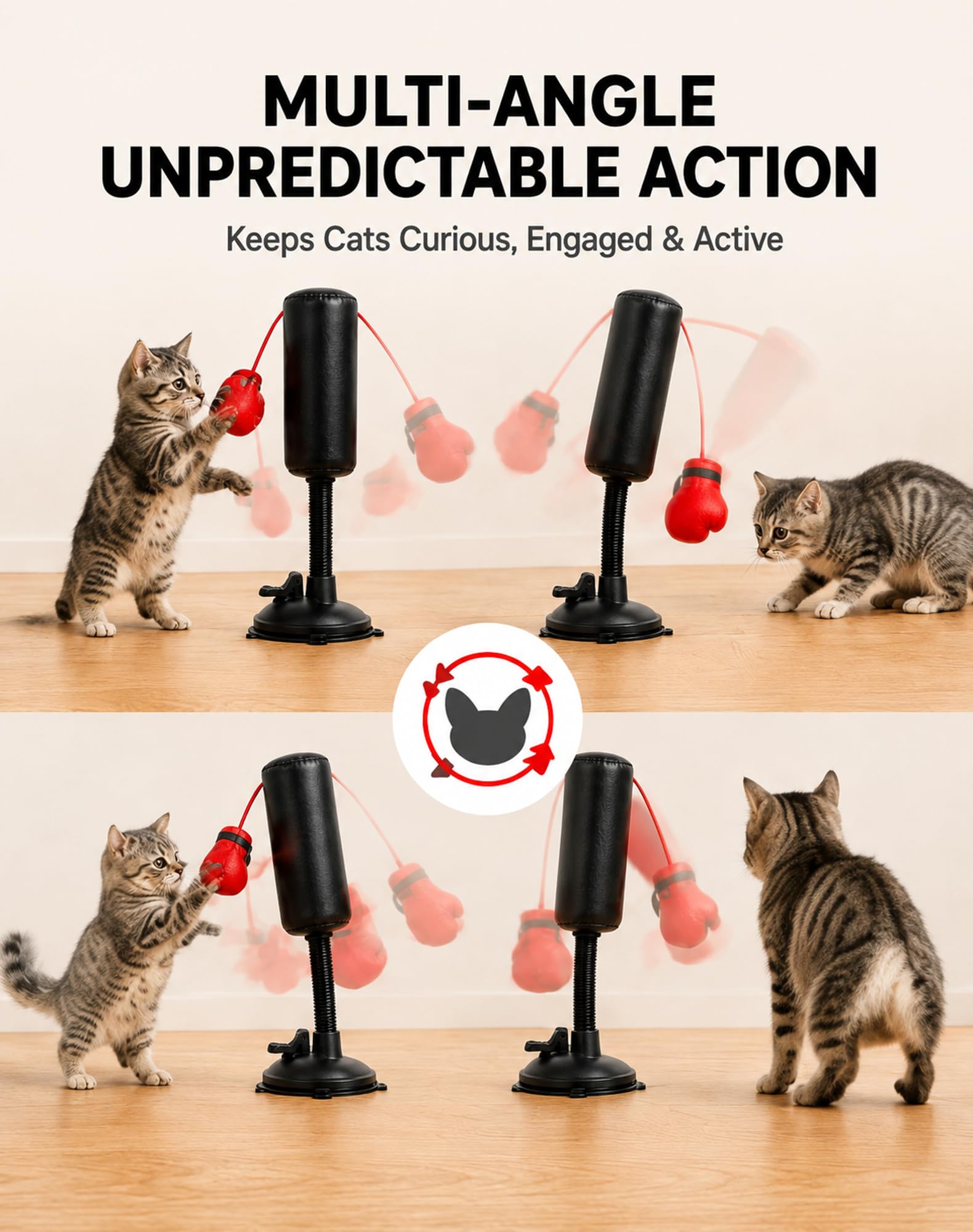 🔥 Paw Punch Cat Toy 🔥 Cat Punching Bag with Boxing Gloves