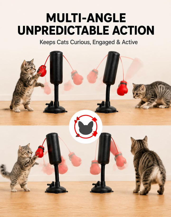 🔥 Paw Punch Cat Toy 🔥 Cat Punching Bag with Boxing Gloves