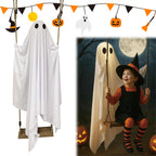 👻👻Halloween Decorations Outdoor, 5FT Large Hanging Ghost Swing with Remote Control String Lights👻👻