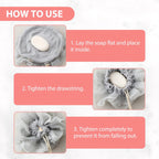 3 PCS Bar Soap Loofah Pouch,  Exfoliation Mesh Shower Ball