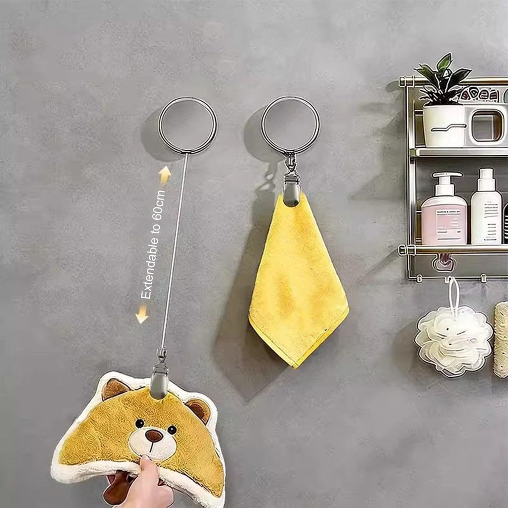 Kitchen Towel Clips Non Slip Adhesive Retractable