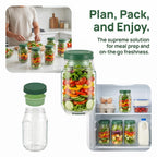 Salad Jar with Side Opening Leakproof Mason Jar Salad Container