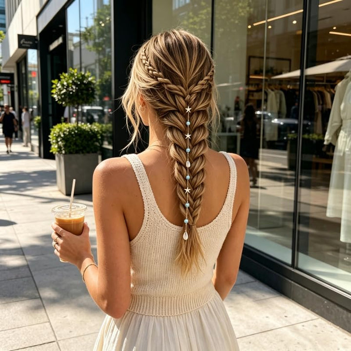 🔥 🔥 Beachy Mermaid Hair Accent 🐚 Clip-In Hair Accessory with Starfish Bead Shell Details ✨ ✨