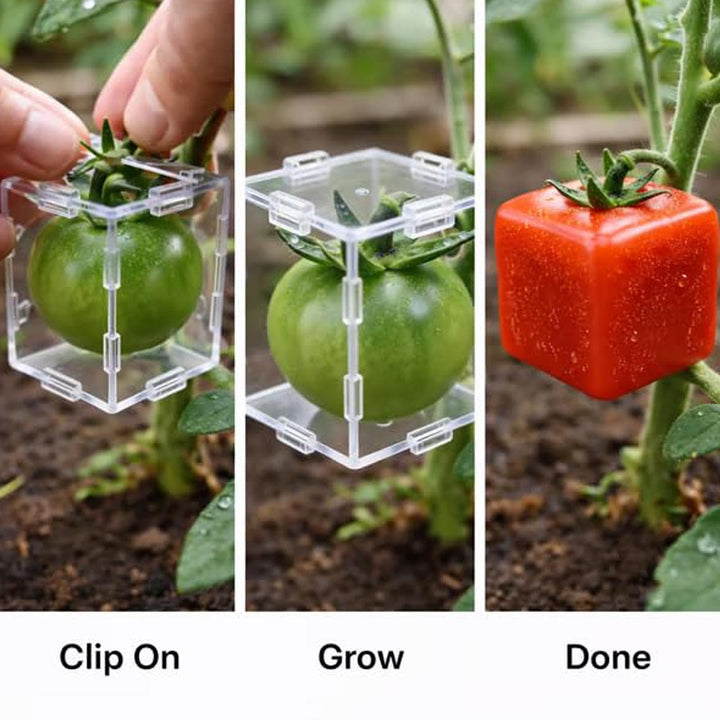 🍐 🍎 Fruit Shaped Mold for Tomato 🍅 Triangular and Cubic Clear Mould