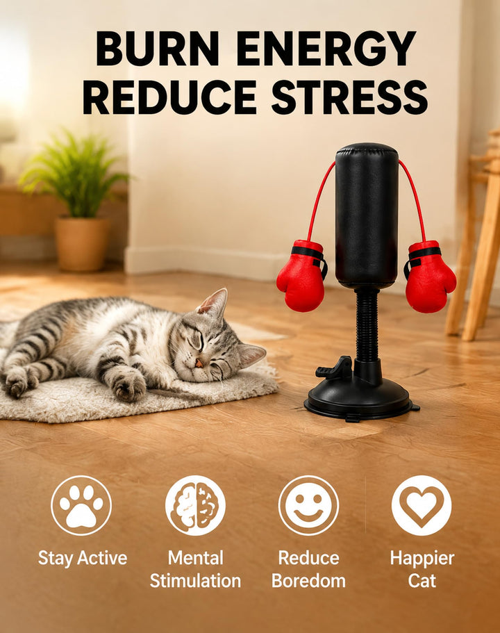 🔥 Paw Punch Cat Toy 🔥 Cat Punching Bag with Boxing Gloves