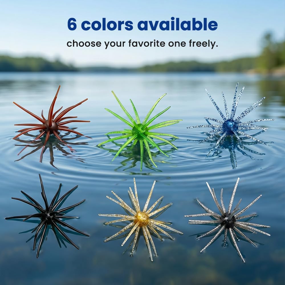 🐟 Urchin Baits for Bass Fishing 🎣 4PCS Sea Urchin Bass Bait