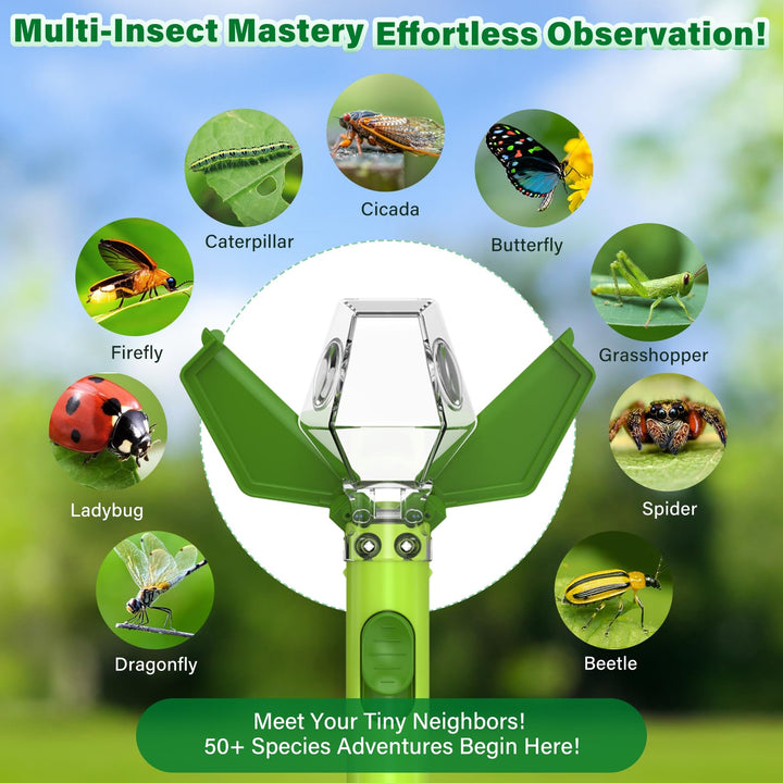 🐜 Bug Catcher for Kids 🐝 Insect Trap Kit with 6X Magnifier Glass 🐛 STEM Educational Exploration Tool for Indoor and Outdoor