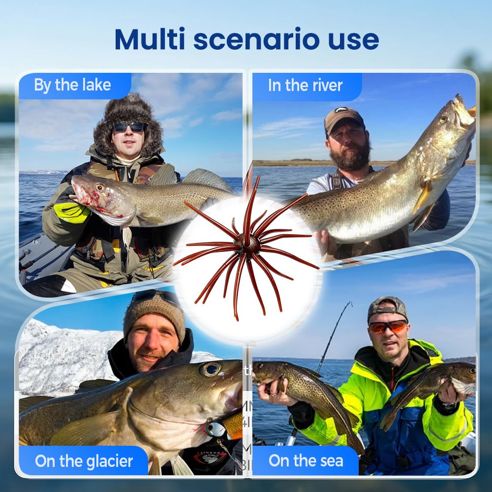 🐟 Urchin Baits for Bass Fishing 🎣 4PCS Sea Urchin Bass Bait