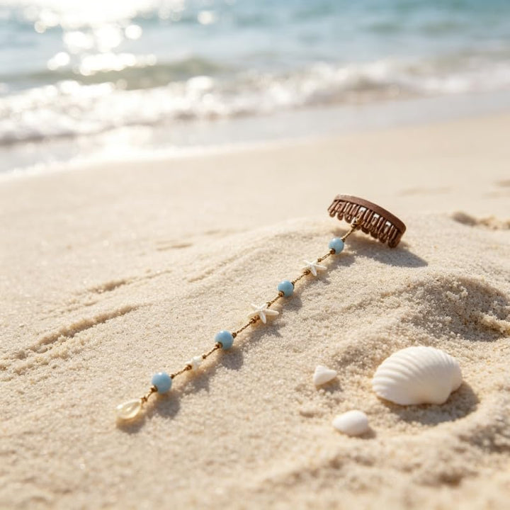 🔥 🔥 Beachy Mermaid Hair Accent 🐚 Clip-In Hair Accessory with Starfish Bead Shell Details ✨ ✨